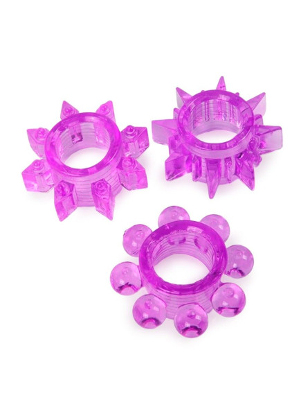 Набор из 3 лиловых эрекционных колец различной формы Набор из 3 лиловых эрекционных колец различной формы