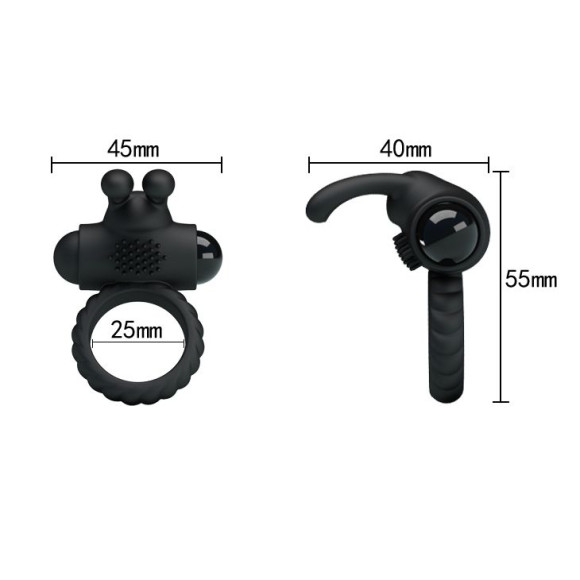 Эрекционное кольцо с клиторальным виброзайцем Eudora Эрекционное кольцо с клиторальным виброзайцем Eudora