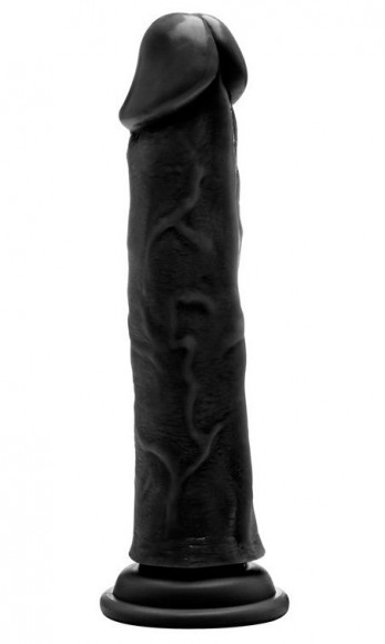 Чёрный фаллоимитатор Realistic Cock 9  - 23,5 см.