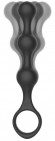 Черная насадка на пенис для двойной стимуляции James - 21 см.