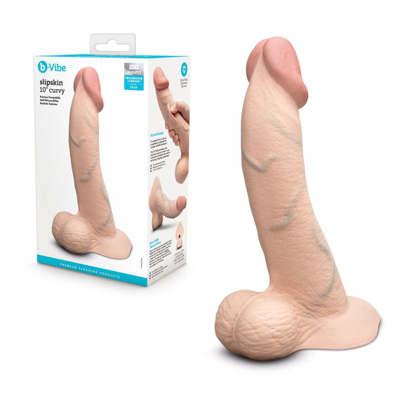 Телесный анальный фаллоимитатор Slipskin 10’’ Curved - 25 см. Телесный анальный фаллоимитатор Slipskin 10’’ Curved - 25 см.