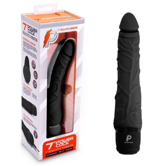 Черный вибратор-реалистик 7 Realistic Vibrator - 20 см. Черный вибратор-реалистик 7 Realistic Vibrator - 20 см.