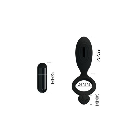 Эрекционное кольцо с клиторальной виброподушечкой Ethel Эрекционное кольцо с клиторальной виброподушечкой Ethel