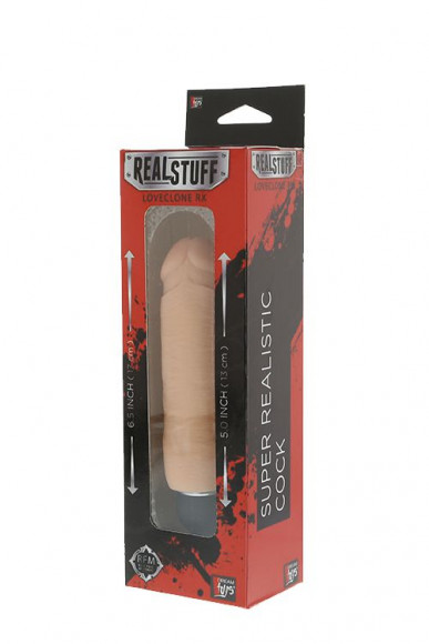 Реалистичный вибромассажёр REALSTUFF 5.5INCH VIBRATOR - 14 см.