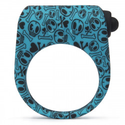 Бирюзовое эрекционное виброкольцо на пенис SILICONE LOVE RING