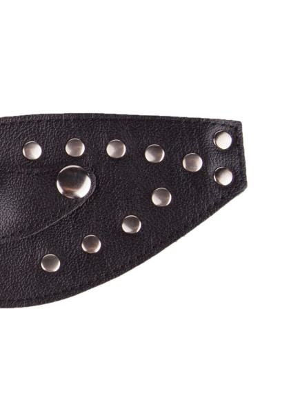 Чёрная кожаная маска с велюровой подкладкой Чёрная кожаная маска с велюровой подкладкой