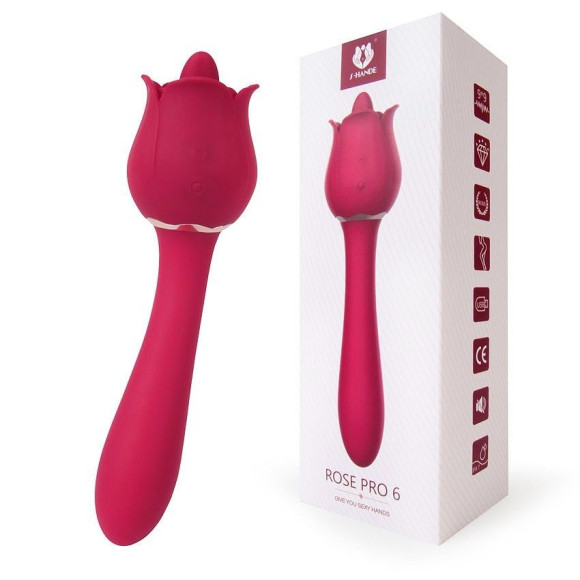 Розовый вибромассажер Rose Pro 6 - 21,4 см. Розовый вибромассажер Rose Pro 6 - 21,4 см.
