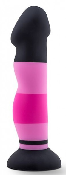 Черно-розовый фаллоимитатор D4 - 20,3 см.