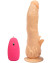 Телесный вибратор-реалистик на присоске с проводным пультом - 18,5 см. Телесный вибратор-реалистик на присоске с проводным пультом - 18,5 см.
