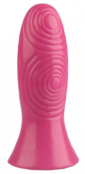 Розовая анальная втулка с рельефом - 17 см.