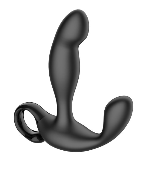 Черный вибромассажер простаты с эффектом фингеринга и пультом ДУ Черный вибромассажер простаты с эффектом фингеринга и пультом ДУ