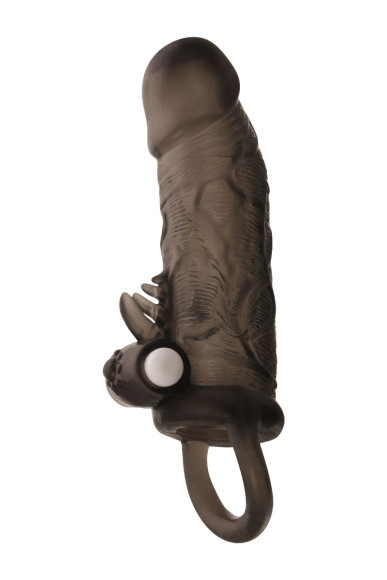 Чёрная насадка на пенис Toyfa XLover с вибрацией Чёрная насадка на пенис Toyfa XLover с вибрацией