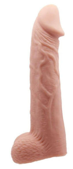 Телесная реалистичная насадка-удлинитель на пенис - 21 см. Телесная реалистичная насадка-удлинитель на пенис - 21 см.