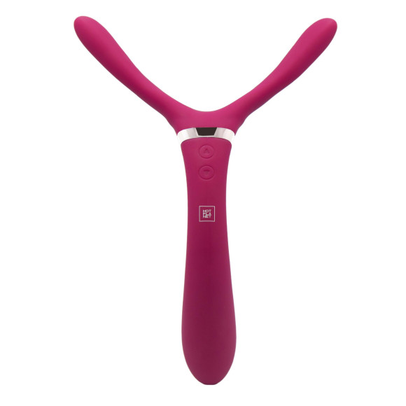 Бордовый двусторонний стимулятор Aster - 28,2 см. Бордовый двусторонний стимулятор Aster - 28,2 см.