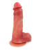 Телесный силиконовый фаллоимитатор на присоске - 19 см.