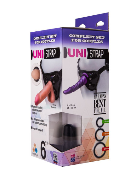 Трусики Harness с двумя насадками UNI strap - 17,5 и 18 см. Трусики Harness с двумя насадками UNI strap - 17,5 и 18 см.