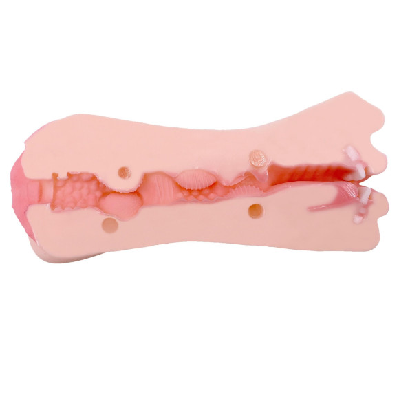 Телесный двусторонний мастурбатор «Жужа» - вагина и ротик Телесный двусторонний мастурбатор «Жужа» - вагина и ротик