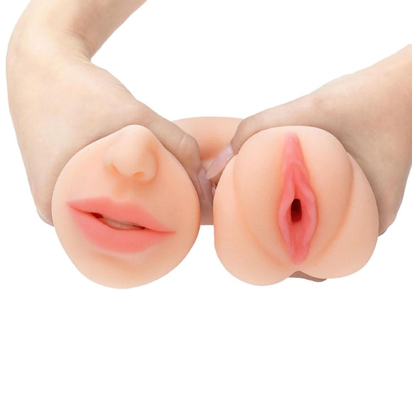 Телесный двусторонний мастурбатор «Жужа» - вагина и ротик Телесный двусторонний мастурбатор «Жужа» - вагина и ротик