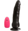 Черный вибромассажёр на присоске с проводным пультом - 17,5 см. Черный вибромассажёр на присоске с проводным пультом - 17,5 см.