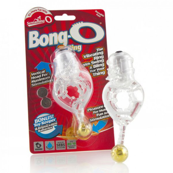 Виброкольцо с золотым шариком Bong O