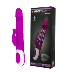 Перезаряжаемый вибратор Adrian с rolling-функцией и клиторальным отростком - 26,7 см. Перезаряжаемый вибратор Adrian с rolling-функцией и клиторальным отростком - 26,7 см.