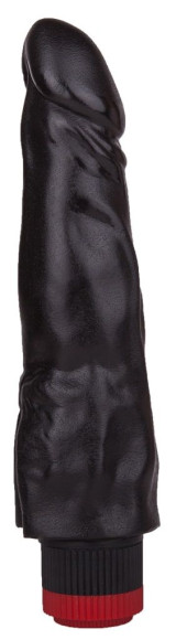 Чёрный вибромассажер с широким основанием - 18,8 см. Чёрный вибромассажер с широким основанием - 18,8 см.