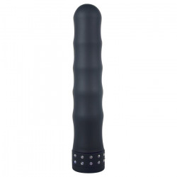 Чёрный волнистый вибратор Jewel Joy-Stick Vibrator Black - 18 см.