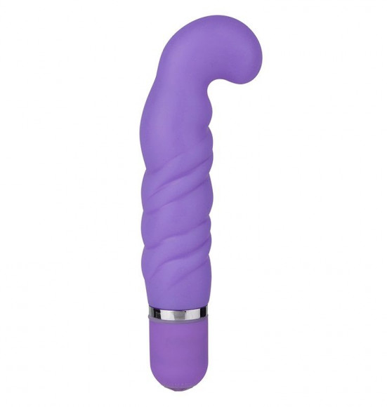 Фиолетовый изогнутый вибратор NEON ULTRA CLIMAX PURPLE - 11 см.