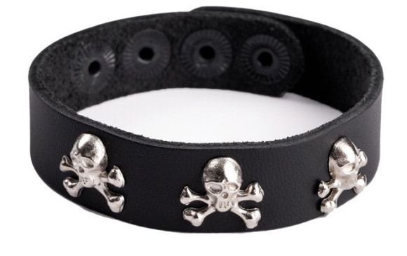 Кожаный браслет  Веселый Роджер 