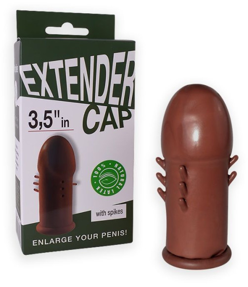 Коричневый латексный удлинитель пениса 3.5 in с шипиками Коричневый латексный удлинитель пениса 3.5 in с шипиками