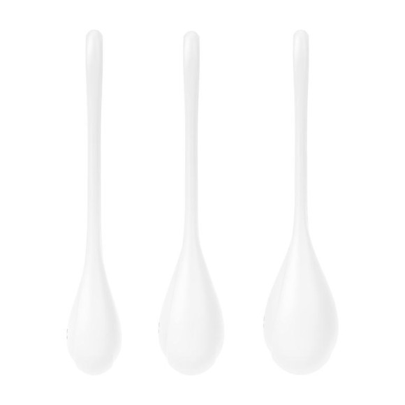 Набор из 3 белых вагинальных шариков Yoni Power 1 Набор из 3 белых вагинальных шариков Yoni Power 1