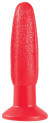 Красная анальная пробка с рельефной поверхностью MENZSTUFF GROOVY PROBE - 13 см.