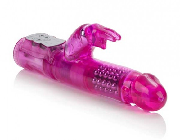 Розовый водонепроницаемый вибромассажер JACK RABBIT