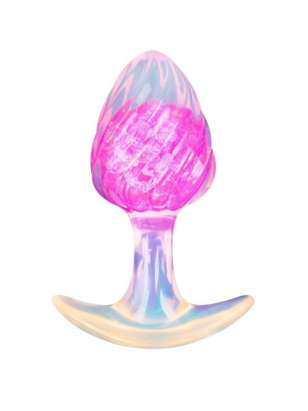 Розоватая анальная пробка со спиралевидным рельефом - 9 см. Розоватая анальная пробка со спиралевидным рельефом - 9 см.