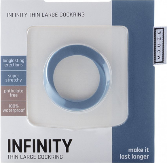 Синее эрекционное кольцо Infinity Thin Large