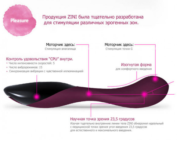 Вибратор ZINI RAN черного цвета с золотыми вставками