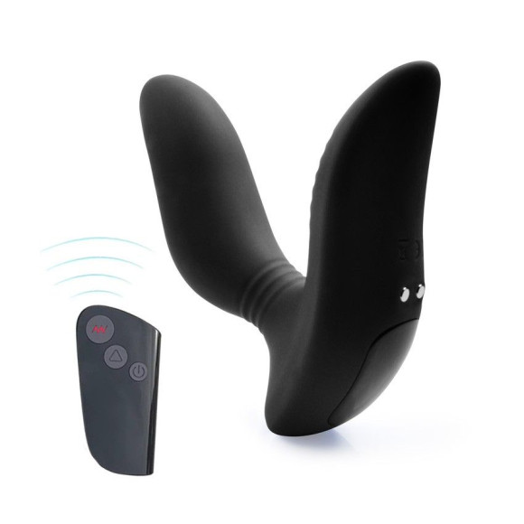 Черный вибромассажер простаты 3,5’’ Remote Control Curve P-spot Massager - 12 см. Черный вибромассажер простаты 3,5’’ Remote Control Curve P-spot Massager - 12 см.