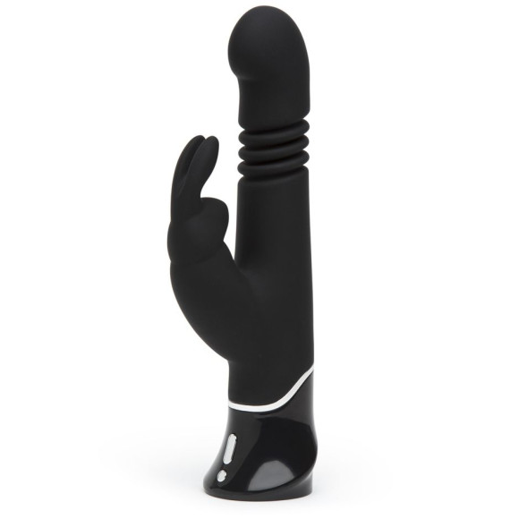 Черный хай-тек вибратор Greedy Girl Thrusting Rabbit Vibrator - 22,8 см. Черный хай-тек вибратор Greedy Girl Thrusting Rabbit Vibrator - 22,8 см.