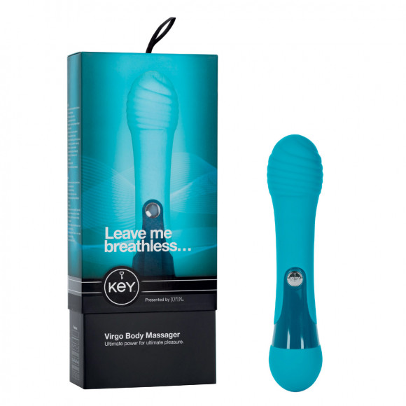 Бирюзовый рельефный вибратор VIRGO