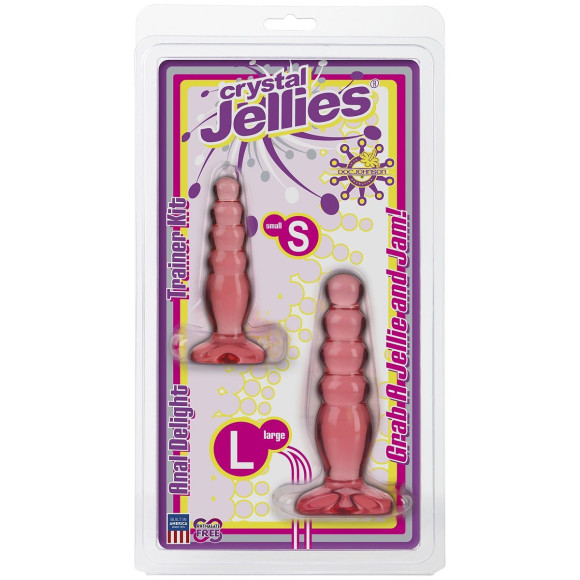 Набор из двух розовых анальных втулок Crystal Jellies Anal Trainer Kit Набор из двух розовых анальных втулок Crystal Jellies Anal Trainer Kit
