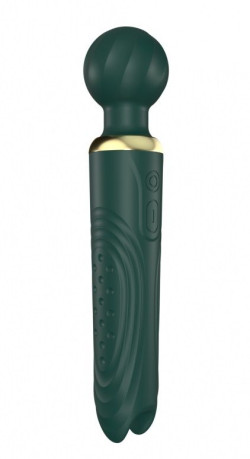 Зеленый двусторонний вибратор-wand Secwell - 22 см. Зеленый двусторонний вибратор-wand Secwell - 22 см.