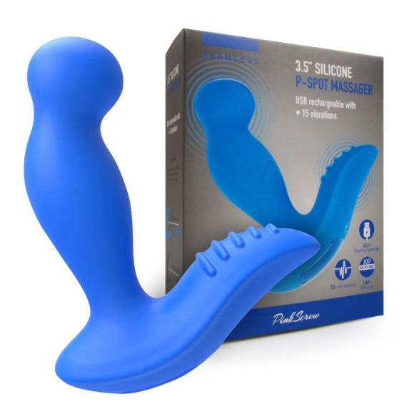 Синий вибромассажер простаты 3,5’’ P-spot Massager - 12,5 см. Синий вибромассажер простаты 3,5’’ P-spot Massager - 12,5 см.