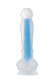 Прозрачно-синий фаллоимитатор, светящийся в темноте, Steve Glow - 20 см.