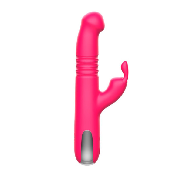 Розовый вибратор-ротатор со стимулятором клитора и возвратно-поступательными движениями - 22,4 см. Розовый вибратор-ротатор со стимулятором клитора и возвратно-поступательными движениями - 22,4 см.