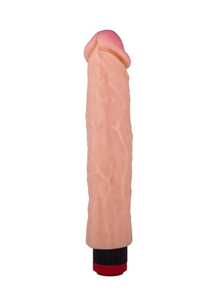 Вибратор-реалистик с розовой головкой - 26,2 см. Вибратор-реалистик с розовой головкой - 26,2 см.