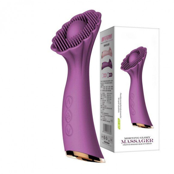 Фиолетовый клиторальный вибростимулятор с подогревом Morning Glory - 15 см.