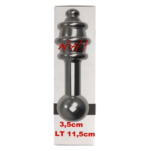 Ребристая анальная пробка NH T1 с вибрацией - 11,5 см.