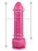 Розовый фаллоимитатор с шипиками - 21,5 см.