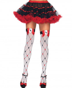 Игровые чулочки Leg Avenue с принтом в виде карточных мастей 