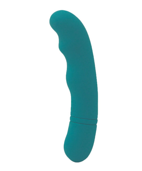 Бирюзовый перезаряжаемый G-вибратор Diona - 18 см. Бирюзовый перезаряжаемый G-вибратор Diona - 18 см.